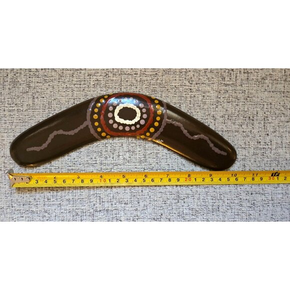 Aboriginal Art Handpainted Boomerang By Jennifer Kent Authentic Australian - Picture 6 of 6